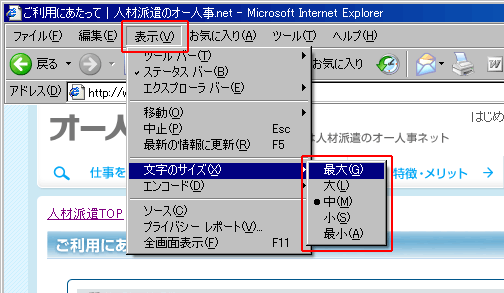 Internet Explorerの設定方法