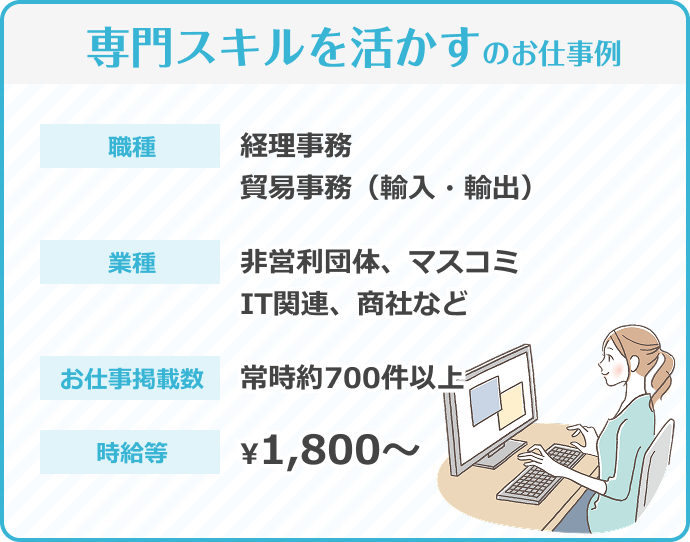 専門スキルを活かすのお仕事例!